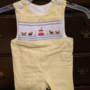 NWT Petit Ami Boys Blue Noah/'s Ark Longall Romper 3 6 9 Months